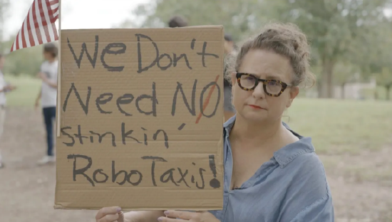 特斯拉在得州奥斯汀遭遇抗议(💄)活动：反对马斯克Robotaxi计划